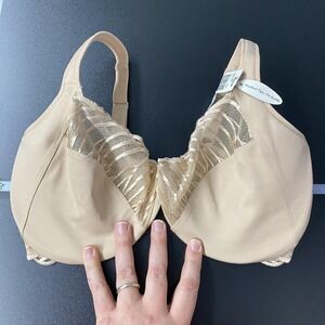 NWT Paramour Angie Bra Womens 38G Beige FrontClose Minimizer Underwire Mesh Lace